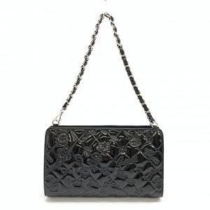 Chanel Icon Symbol Chain Shoulder Bag Enamel Black